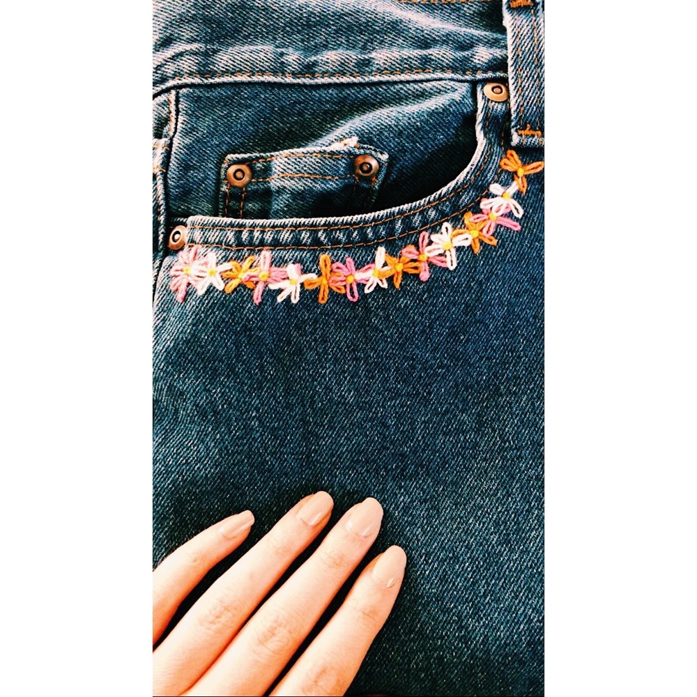 Hand Embroidered Jeans